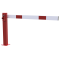 Compact hand barrier | with fixed support post | clear width: 1500 mm | with tringular look | hot-dip galvanized and coated red / white